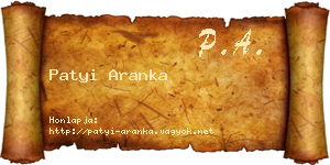 Patyi Aranka névjegykártya